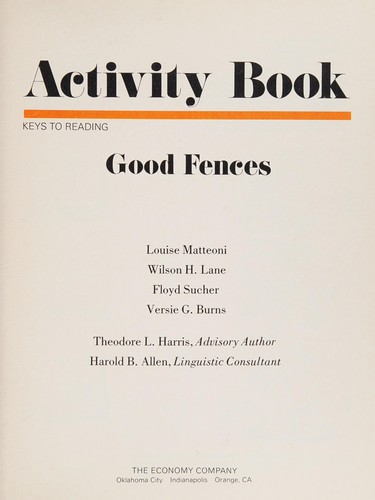 Cover for Activity book, Good fences