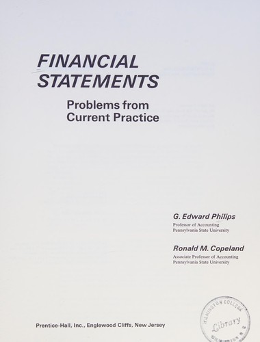 Cover for Financial statements
