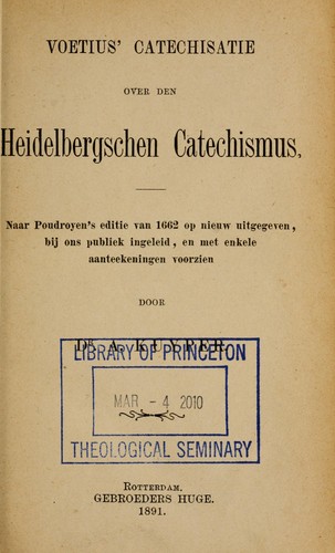 Cover for Voetius' catechisatie over den Heidelbergschen Catechismus