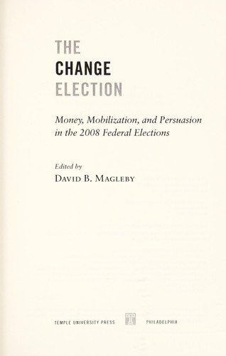 Cover for The change election