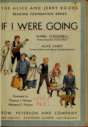 Cover for If I were going