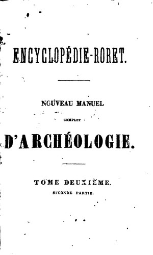 Cover for Nouveau manuel complet d'archéologie
