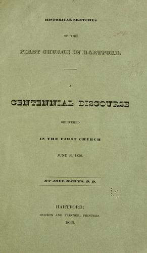 Cover for Historical sketches of the First Church in Hartford