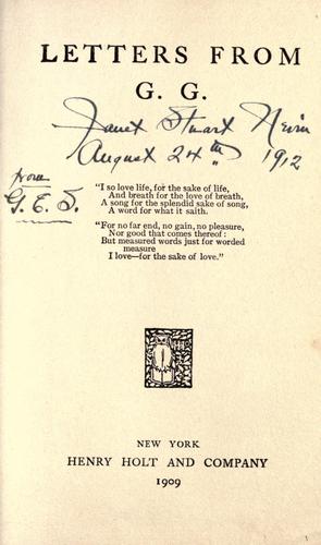 Cover for Letters from G. G.