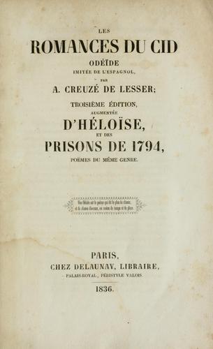 Cover for Les romances du Cid