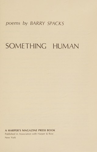Cover for Something human; poems.