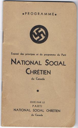 Cover for Exposé des principes et du programme du Parti national social chrétien du Canada.