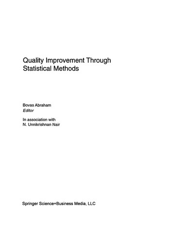 Cover for Quality Improvement Through Statistical Methods