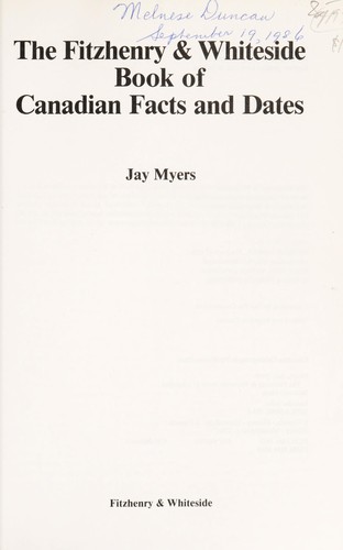 Cover for Fitzhenry and Whiteside Book of Canadian Facts and Dates