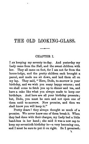 Cover for The old looking-glass; or, Mrs. Dorothy Cope's recollections of service