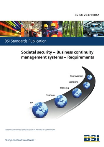Cover for Societal security, business continuity management systems