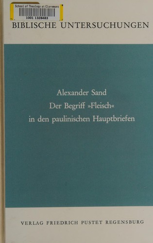 Cover for Der Begriff Fleisch in den paulinischen Hauptbriefen.