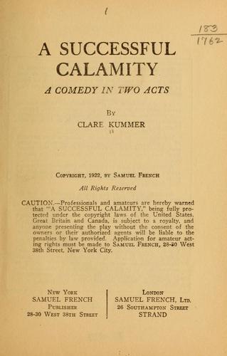 Cover for A successful calamity