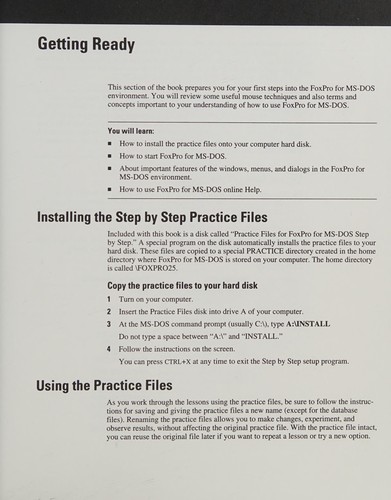 Cover for Microsoft FoxPro for MS-DOS