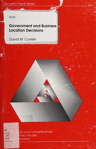 Cover for Government and business location decisions