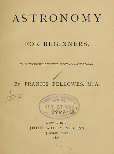 Cover for Astronomy for beginners in thirty-two lessons