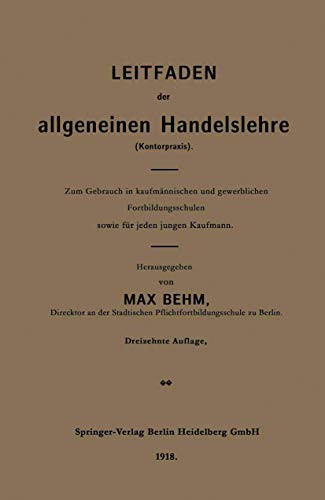 Cover for Leitfaden Der Allgemeinen Handelslehre