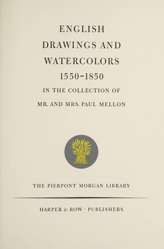 Cover for English drawings and watercolors, 1550-1850
