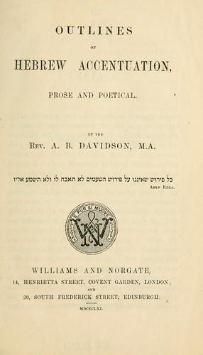 Cover for Outlines of Hebrew accentuation