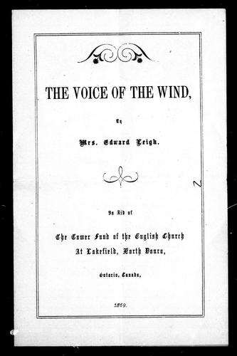 Cover for The voice of the wind