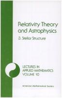 Cover for Relativity Theory and Astrophysics