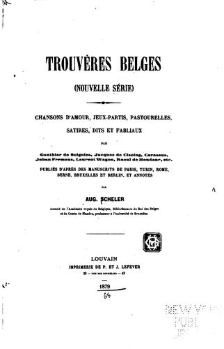 Cover for Trouvères belges (nouvelle série)
