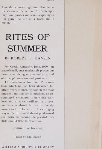 Cover for Rites of summer.