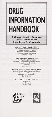 Cover for Drug information handbook