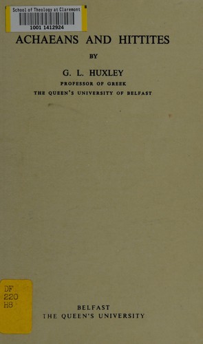 Cover for Achaeans and Hittites