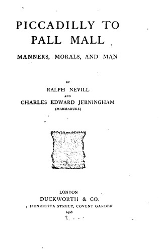 Cover for Piccadilly to Pall Mall