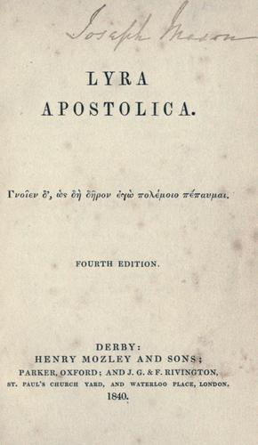 Cover for Lyra apostolica.