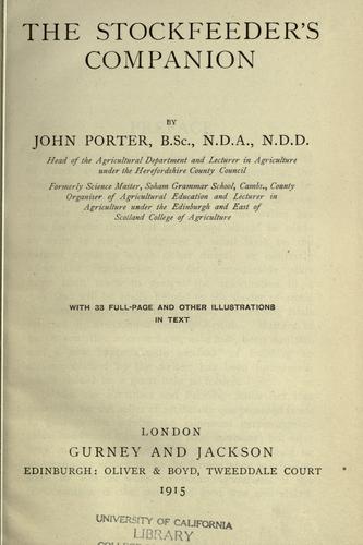 Cover for The stockfeeder's companion.