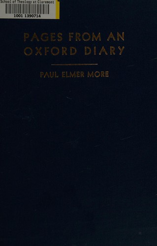Cover for Pages from an Oxford diary