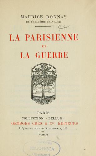 Cover for La Parisienne et la guerre.