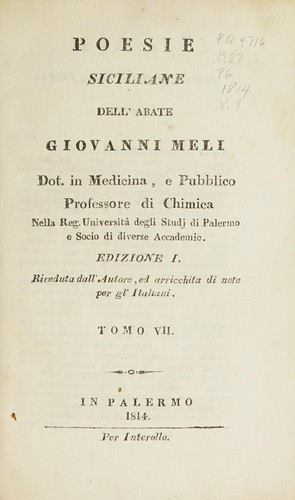 Cover for Poesie siciliane dell'abate