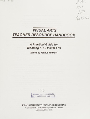 Cover for Visual arts teacher resource handbook