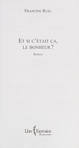 Cover for Et si c'était ça le bonheur?