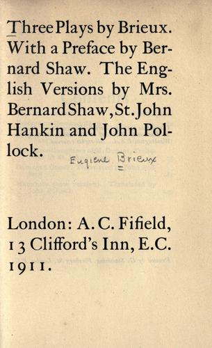 Cover for Three plays