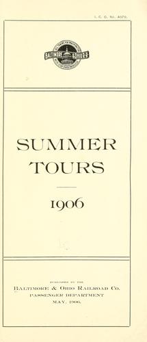 Cover for Summer tours, 1906, pub. by the Baltimore & Ohio railroad co., Passenger department.
