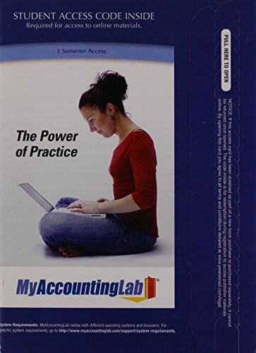 Cover for MyAccountingLab 1 Semester Access Pass Code