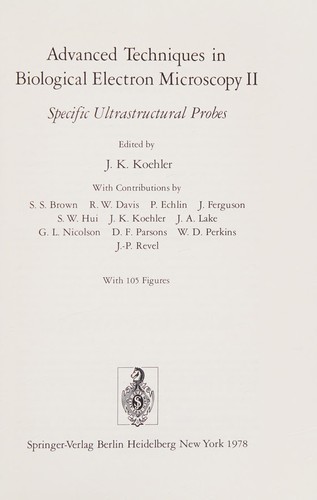 Cover for Advanced Techniques in Biological Electron Microscopy
