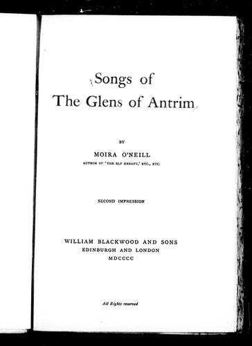 Cover for Songs of the Glens of Antrim