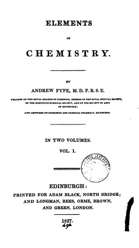 Cover for Elements of chemistry