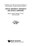Cover for Optical bistability, instability, and optical computing
