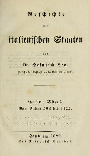 Cover for Geschichte der italienischen Staaten