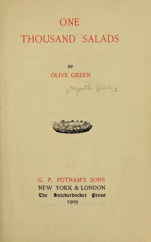 Cover for One thousand salads