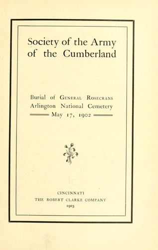 Cover for Burial of General Rosecrans