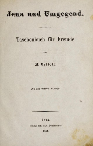 Cover for Jena und Umgegend