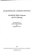 Cover for Europäische Lehrdichtung