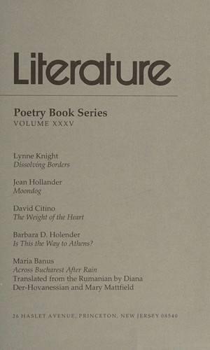 Cover for Quarterly Review of Literature (Quarterly Review of Literature Poetry Book Series)
